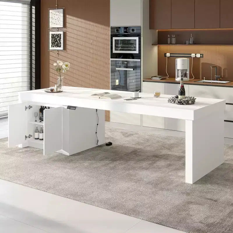 Table à manger élévatrice Hitow Modern 110W avec 3 hauteurs mémorisables, hauteur maximale de 47 pouces, capacité de charge de 150 lb, utilisation intuitive, îlot de cuisine/bar à petit-déjeuner